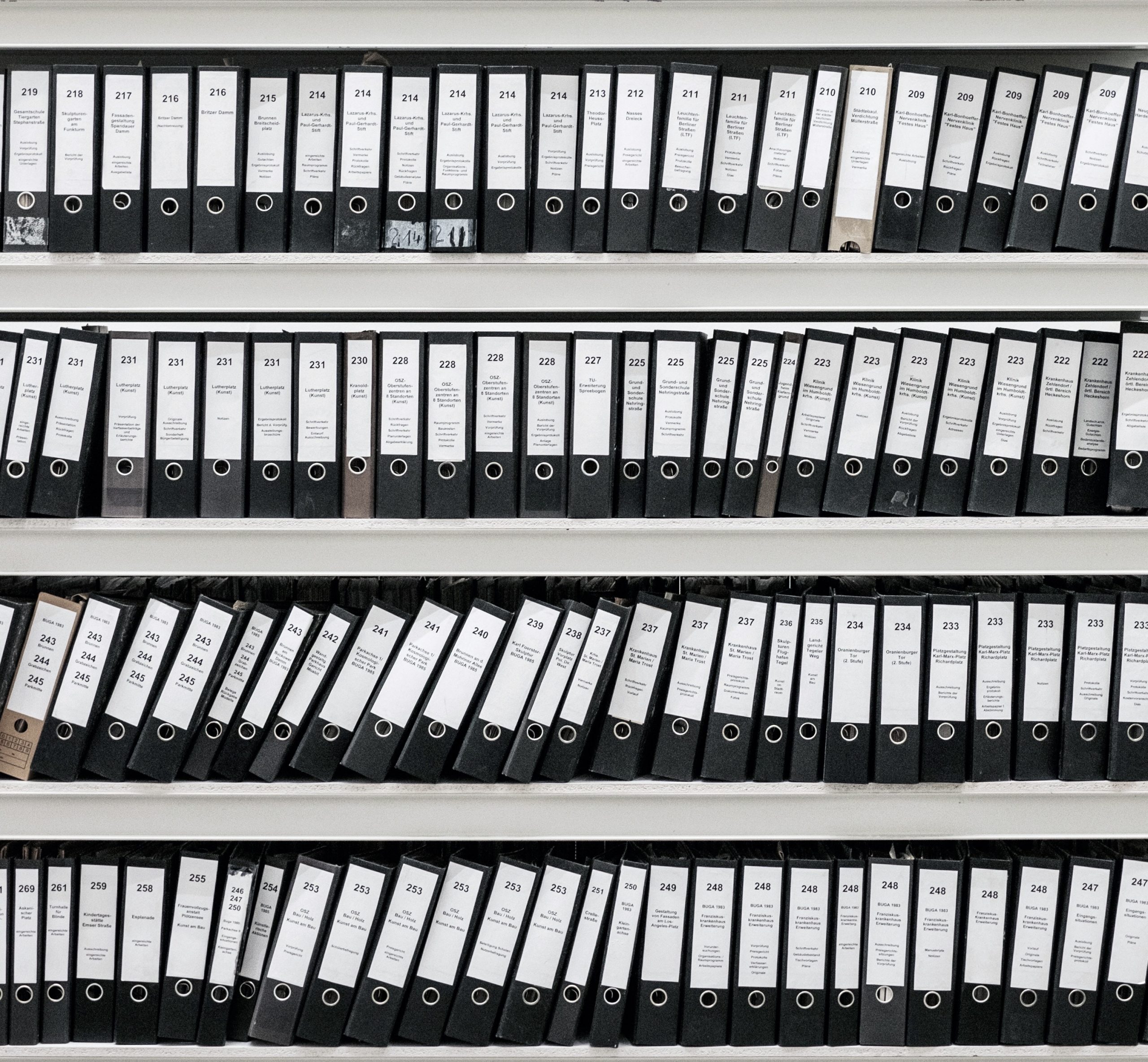 Shelf full of folders
